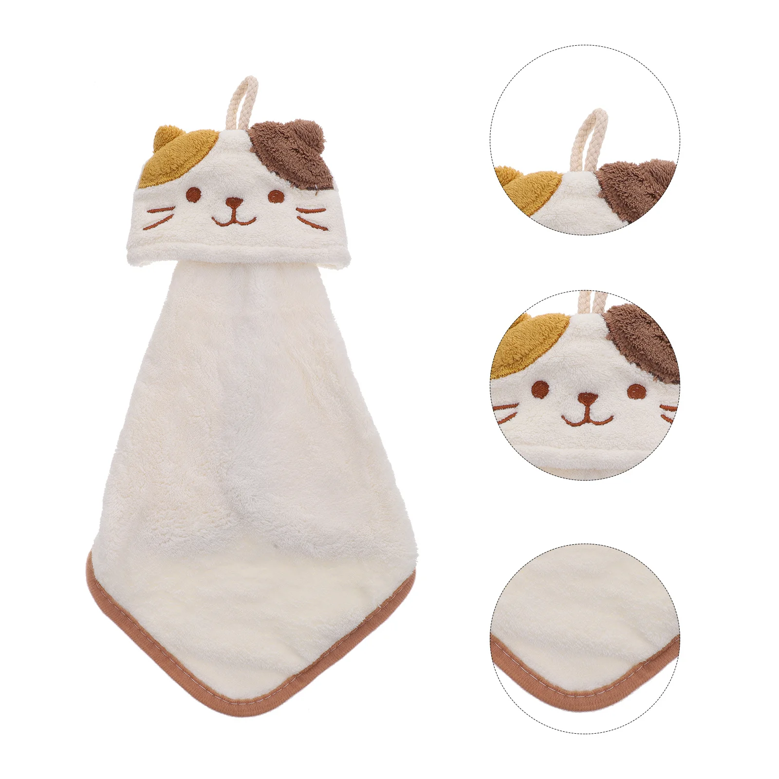 

Fast Drying Hand Towel Coral Fleece Kitchen Bathroom Hanging Towel Water Absorbent For Home Hand Drying Decorative Loop