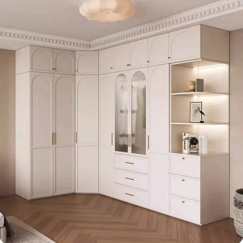

White Luxury Large Wardrobes Wood Modern Mdf Hotel Organizer Bedroom Wardrobe Closet Space Saving Guarda Roupas Furniture Home