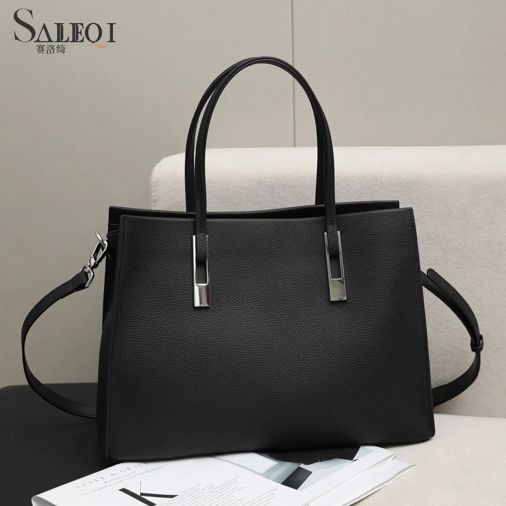 

Genuine Grade Leather Women's Shoulder Crossbody Work Bag Luxury Designer Brand Female High Quality Large Handbag for Woman New