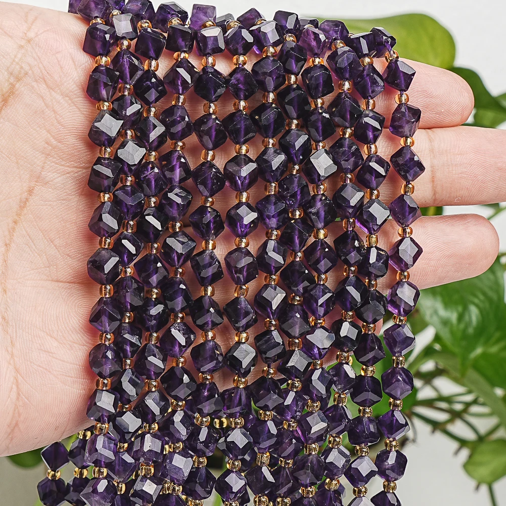 Genuine Natural Amethyst Beads Strands Gemstone Loose Beads For Jewelry Making Diy Bracelt Necklace Accessory Findings 7-8mm