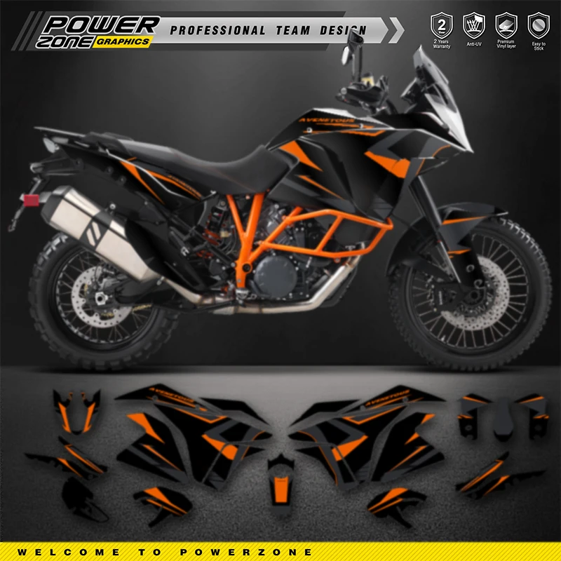 PowerZone Custom Graphics Backgrounds Decals for Stickers Kit For KTM SUPERMOTO 2003-2016 ADV ADV S ADV R 1050 1090 1190 13