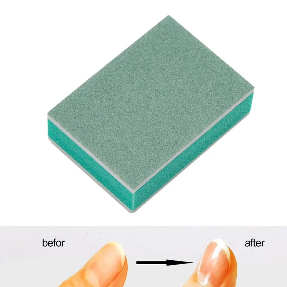 Bolsa cuadrada para uñas, limas de bloque de esponja, pulidores brillantes de grano 600/3000, amortiguador suave, herramienta de pulido de uñas doble de belleza, bloque de uñas W7M4