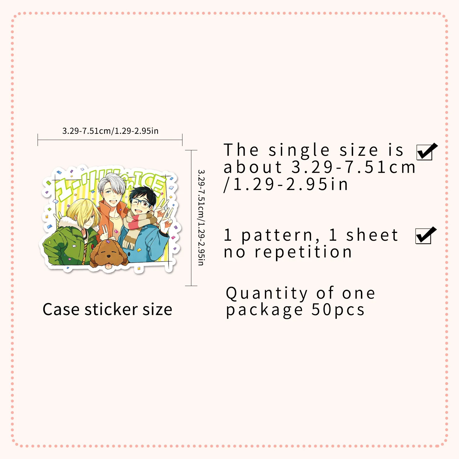 50PCS Super Popular Yuri on Ice Anime Stickers Cartoon PVC Decals Toys DIY Waterproof Skateboard Luggage Phone Fridge Gifts view 6