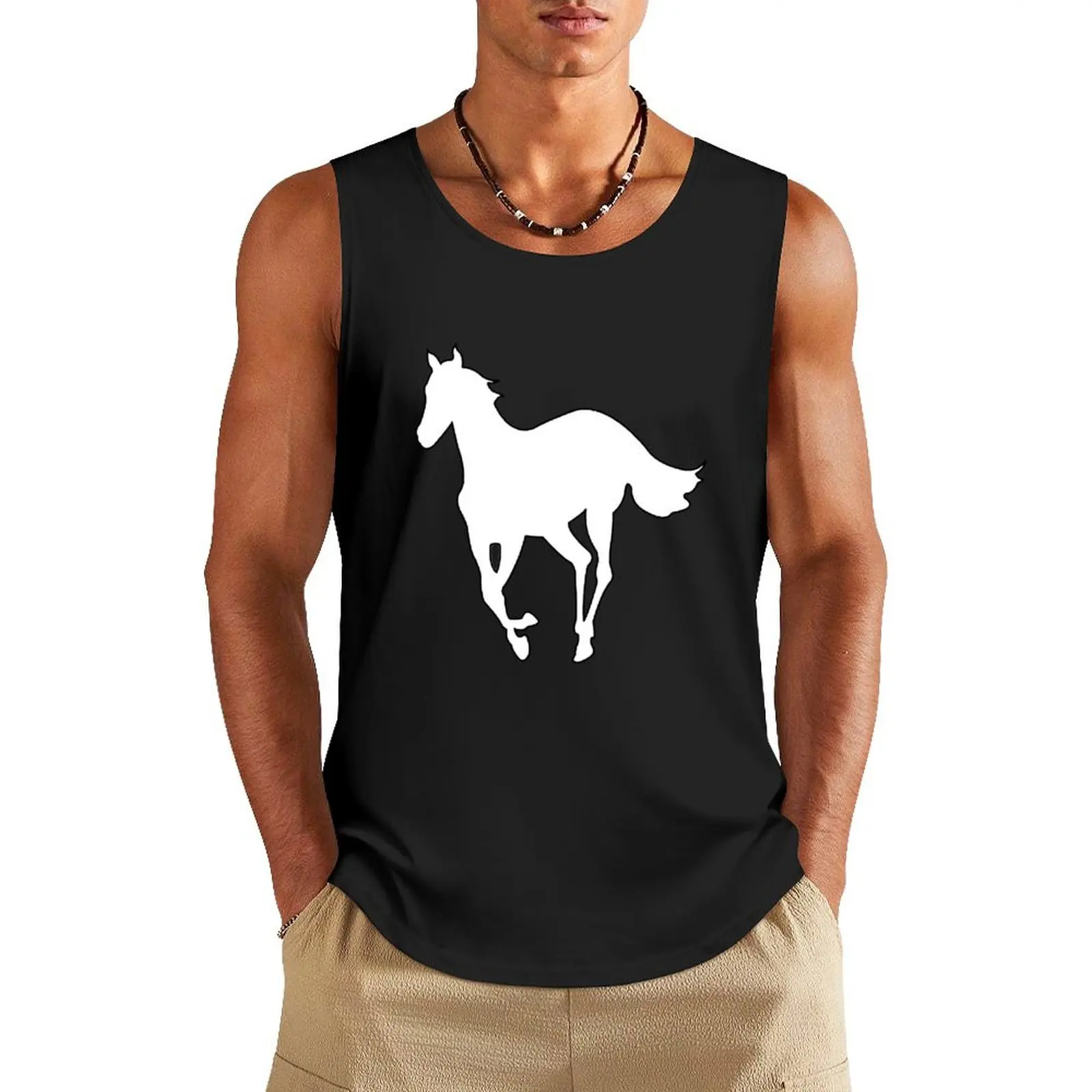 

Ohms White Pony Around The Fur Diamond Eyes Adrenaline Tank Top gym for men Men's summer clothes 2025 vest men T-shirts men
