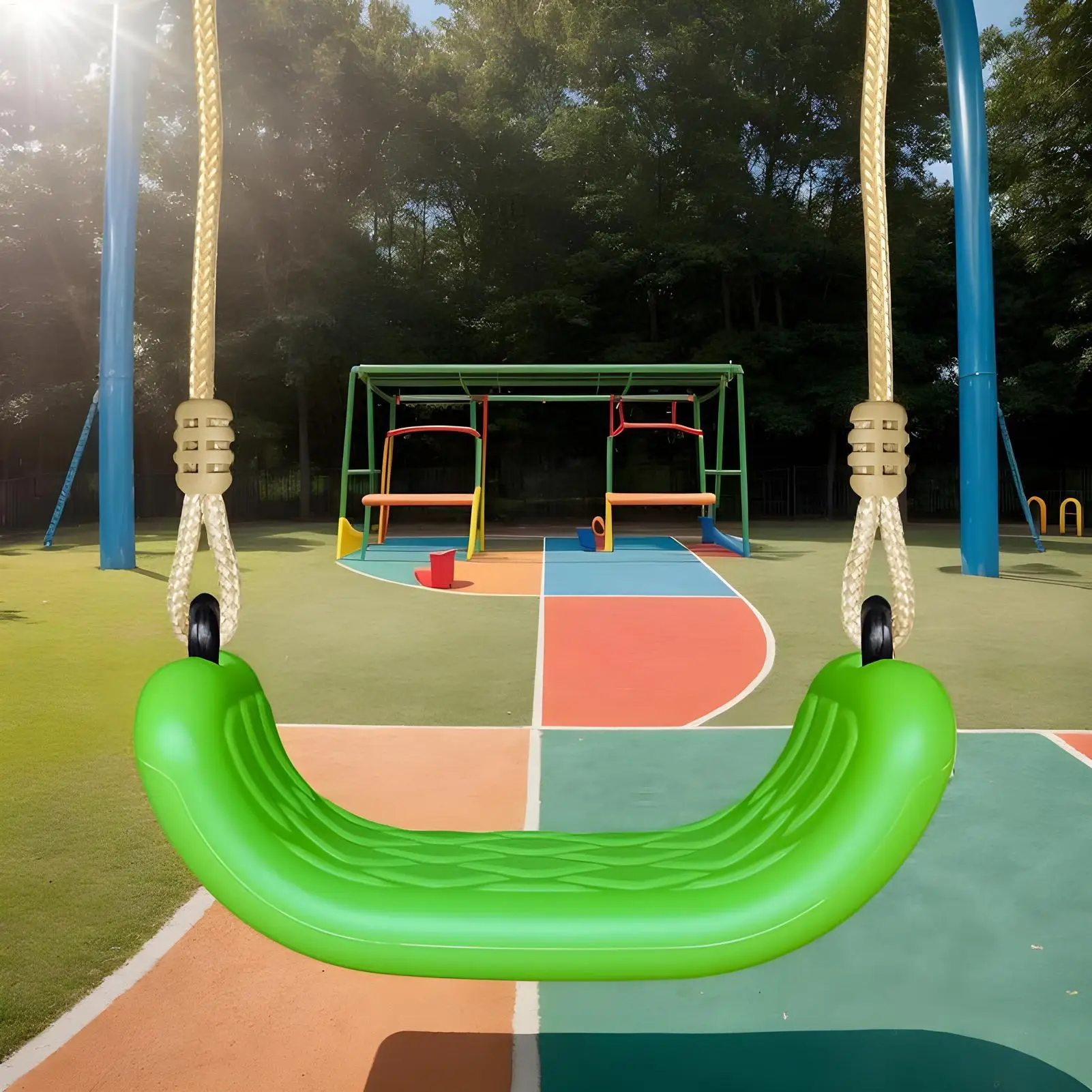 Kid Swing Outdoor Swings For Kids Adjustable Rope Hammock Seat Non-slip Trapeze For Patio Daycare Backyard Beach Courtyard Porch