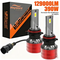 Heyword 2Pcs Car Headlight H4 H7 LED H11 9005 9006 H1 Auto Bulbs 390W 129000LM Light Lamp 6000K 12V Led Headlight Bulbs