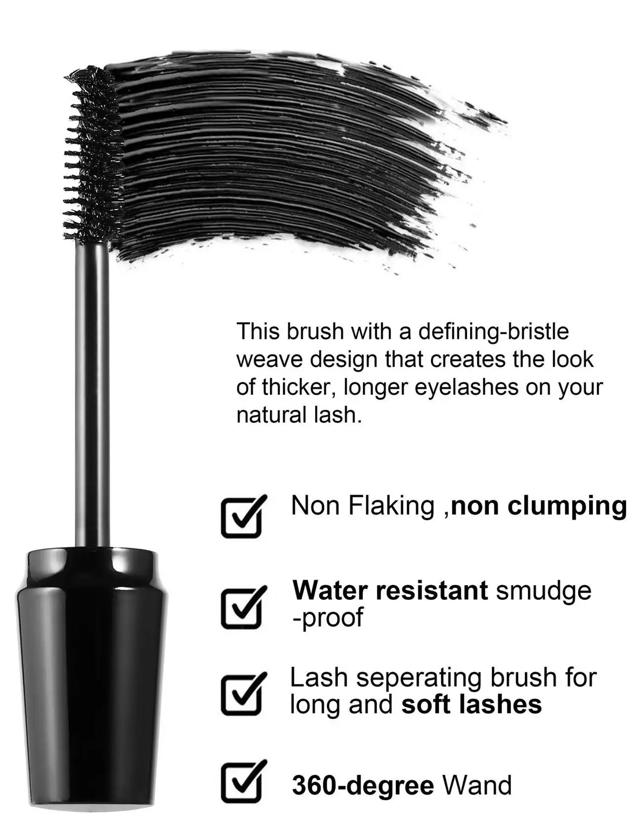Waterproof mascara that doesn't smudge, lengthens, thickens, and curls lashes: Handaiyan setting mascara