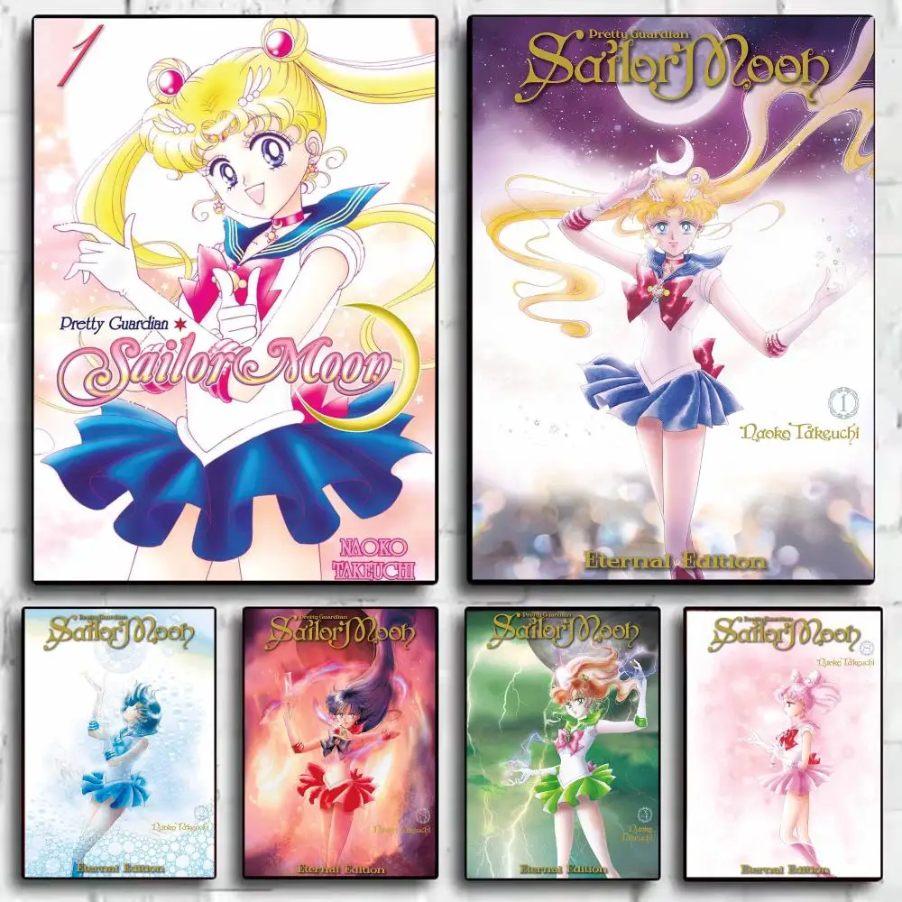 Retro Anime S-Sailor Moon Poster Wall Art Poster Print Decorative Artwork for Bedroom Living Room Office Home Decoration