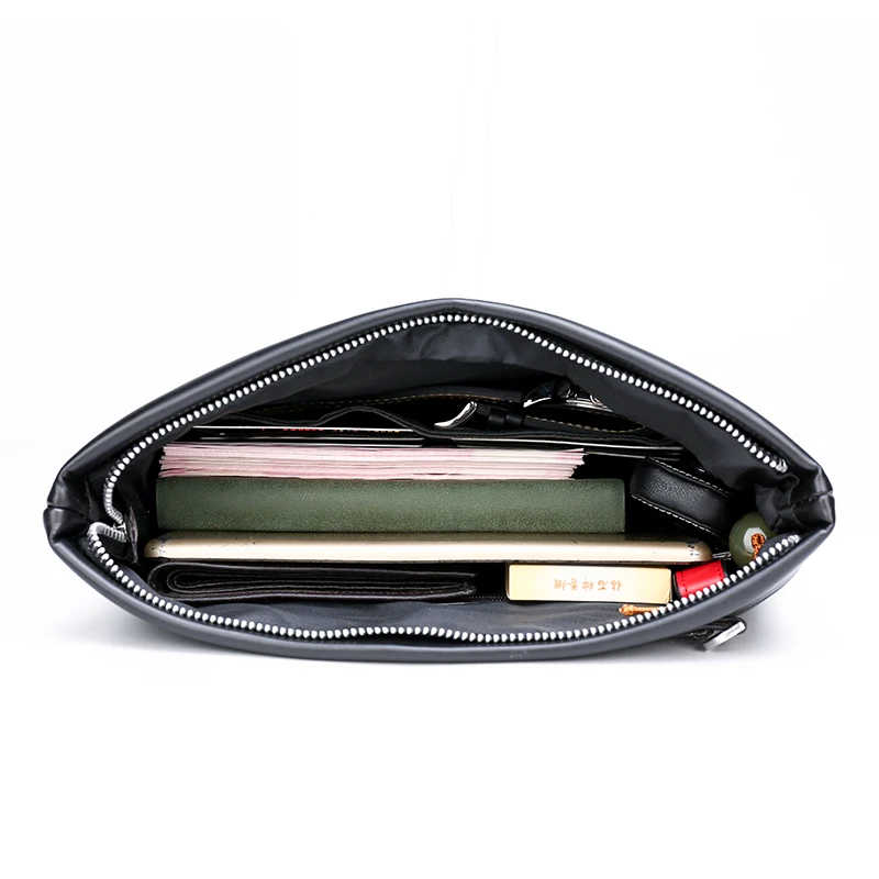 Fashion Business Style Men\'s Handbag Clutch Bag Soft PU Leather Male Waist Pack Bags Elegant Leisure Stylish Hand Bag Men Pouch