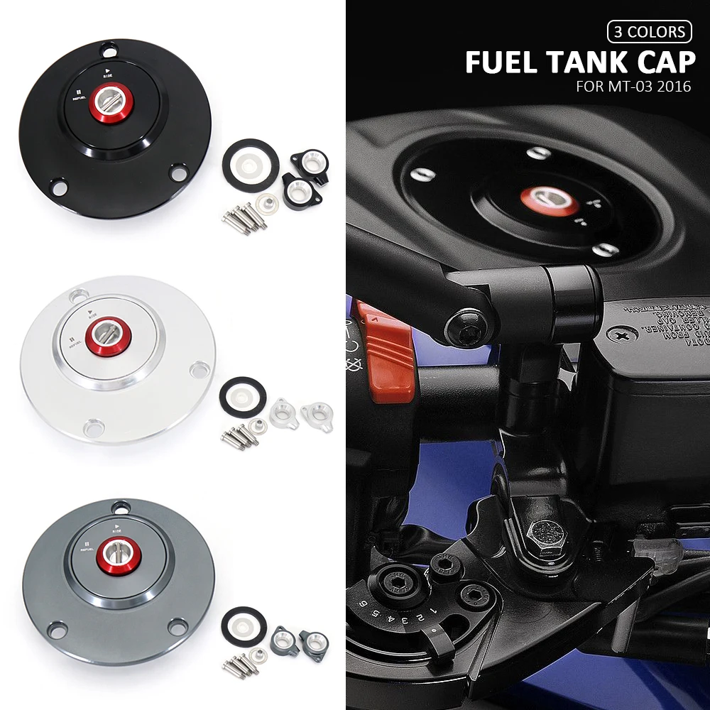 

New CNC Fuel Tank Cap Cover For Yamaha MT-03 MT03 MT 03 mt03 2016 Gas Oil Cover Silver Black Titanium