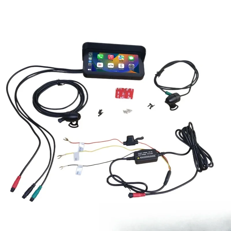 Motorcycle Recorder Dual 1080P Support Carplay Android auto GPS WIFI Tire Pressure