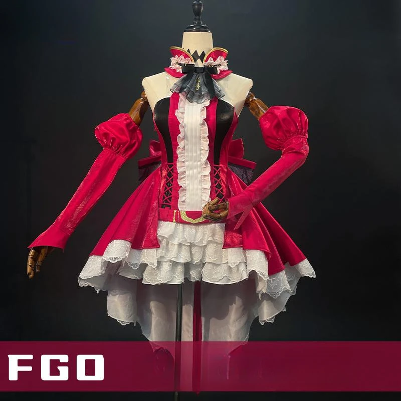 Customized Anime Fate/Grand Order Cos Tristan Fairy Knight Cosplay Initial Elegant Lolita Red Dress Female Costume