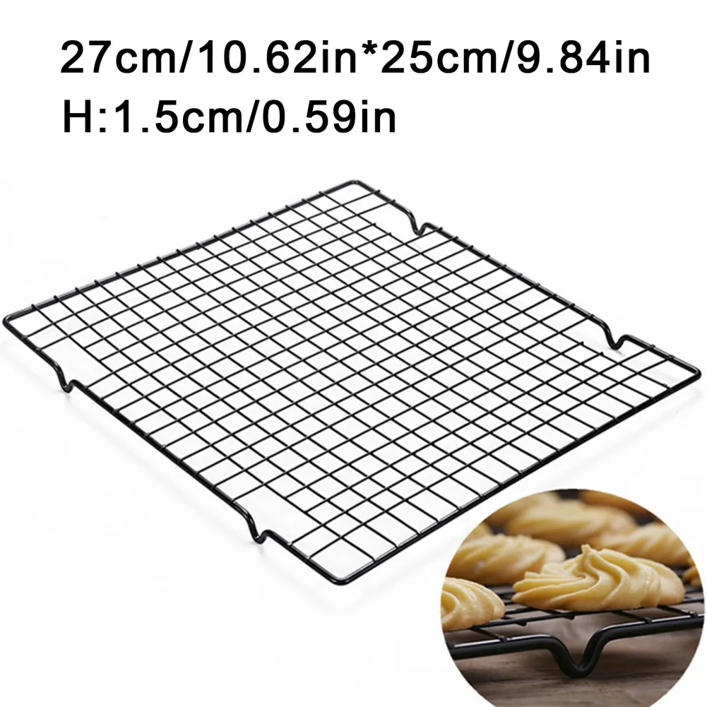 Stainless Steel Wire Grid Baking Tray Nonstick Cake Cooling Rack Oven Kitchen Pizza Bread Barbecue Cookie Biscuit Holder Shelf