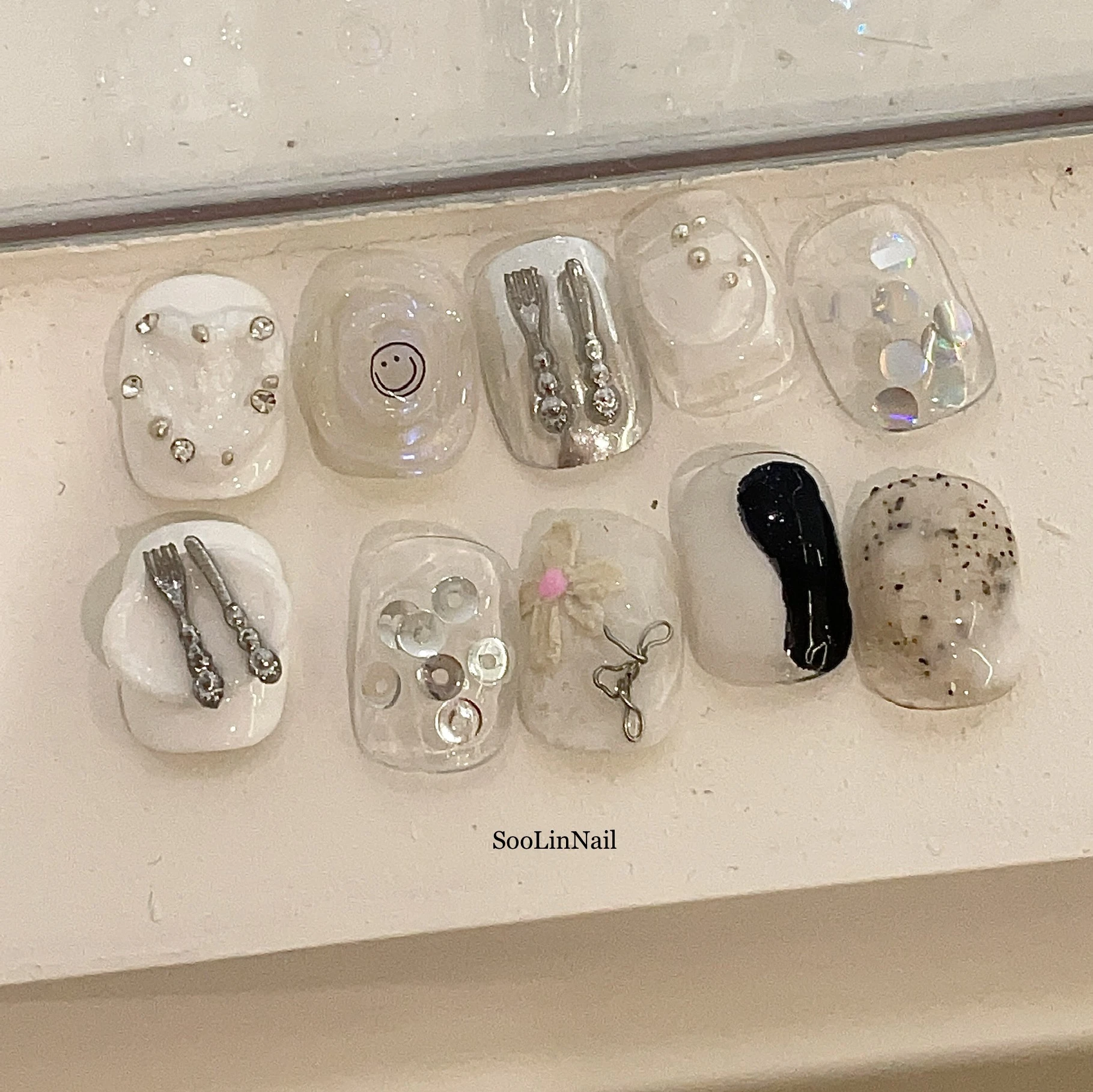 Servies Serie Mes en Vork Nail Art Mold Nail Art Accessoires Nail Art Sjablonen