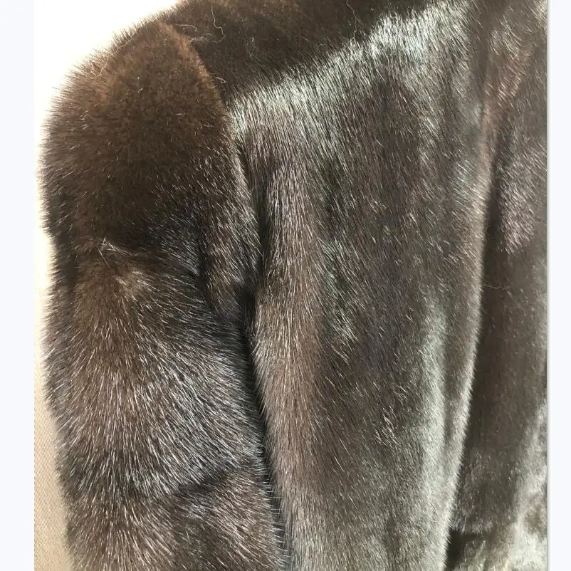 Women's Genuine Natural Mink Fur Coat with Detachable Sleeves, Long Warm Coat, European Winter Fashion, New, 2023