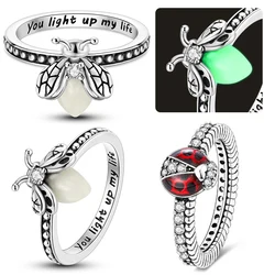 New Style Glow-in-the-dark Firefly Rings Boys and Girls Original Jewelry Accessories DIY Gift Women Summer Animal Hot Sale