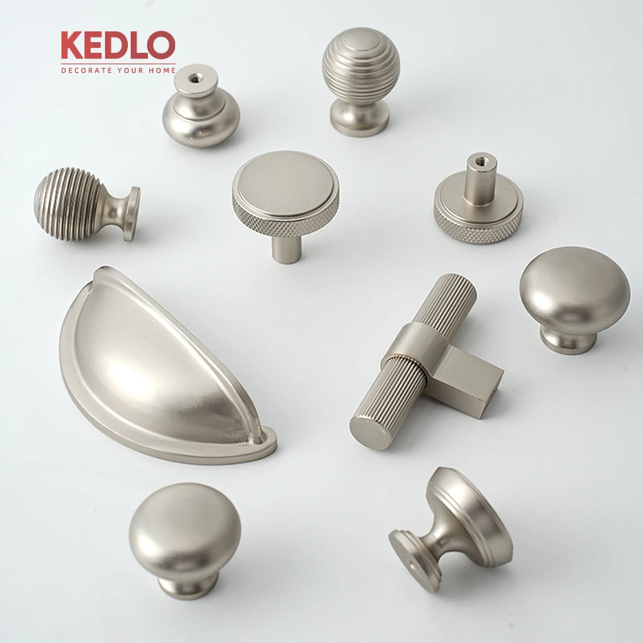 KEDLO solid brass 14mm diameter heavy-duty line pull cabinet refrigerator brushed nickel handle furniture door 500mm handle