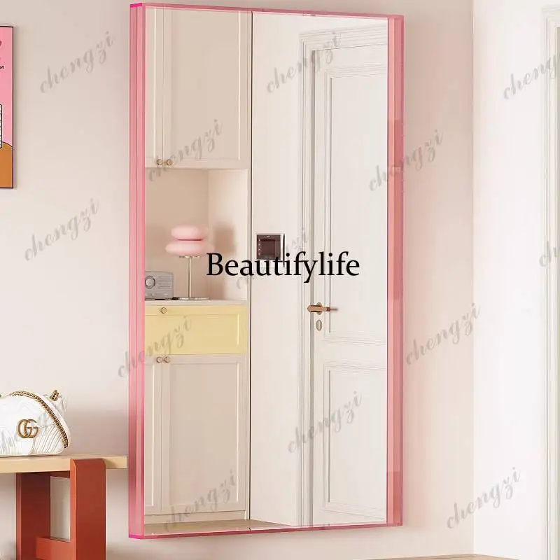 A68Antique Decoration Mirror Vanity Girl Personalised Custom Bedroom Art Mirror Wall Makeup Compact Espelho Banheiro Room Decor