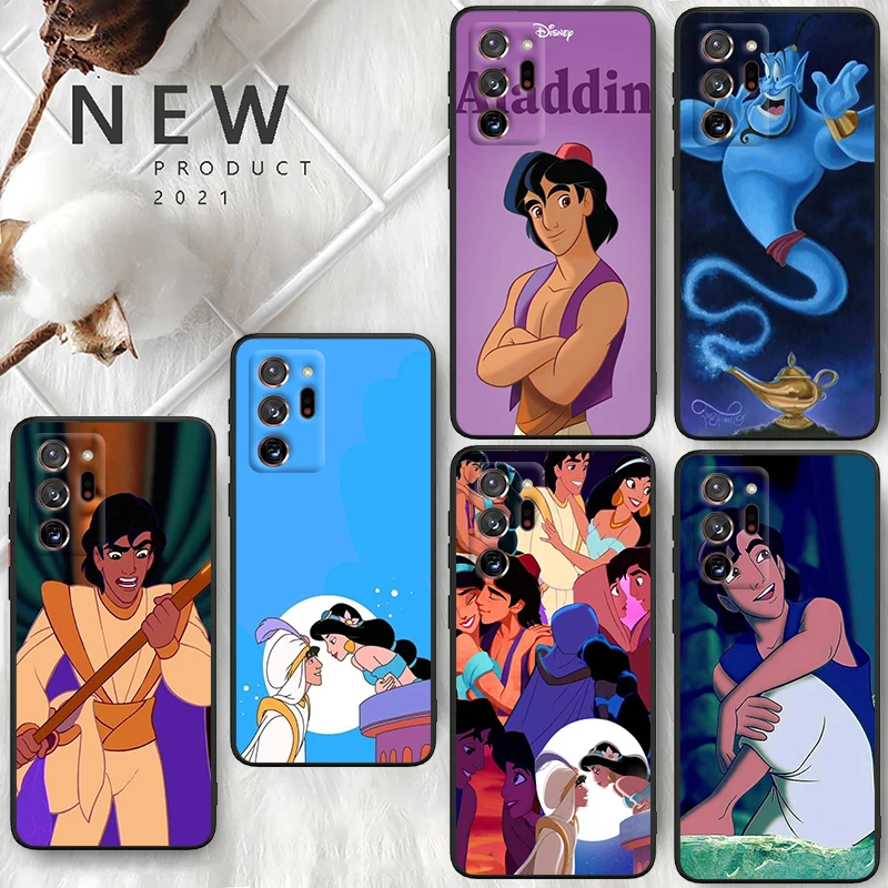 Disney Aladdin For Samsung A55 A35 A25 A15 A14 A73 A53 A13 A05S A03S A02S A71 A52 A32 Black Soft Phone Case