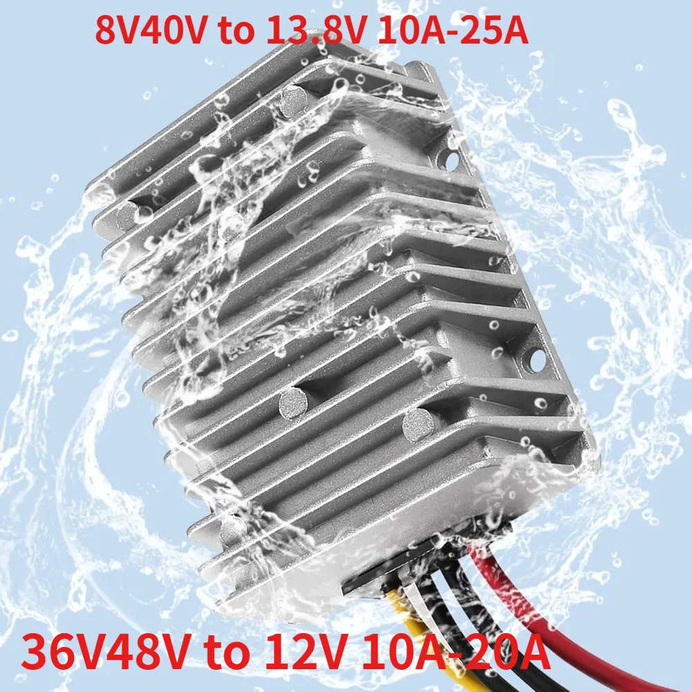 DC to DC 8V/40V to 13.8V 20A Step Down/Up Voltage Regulator Power Converter Waterproof Module Transformer for Golf Cart Club Car