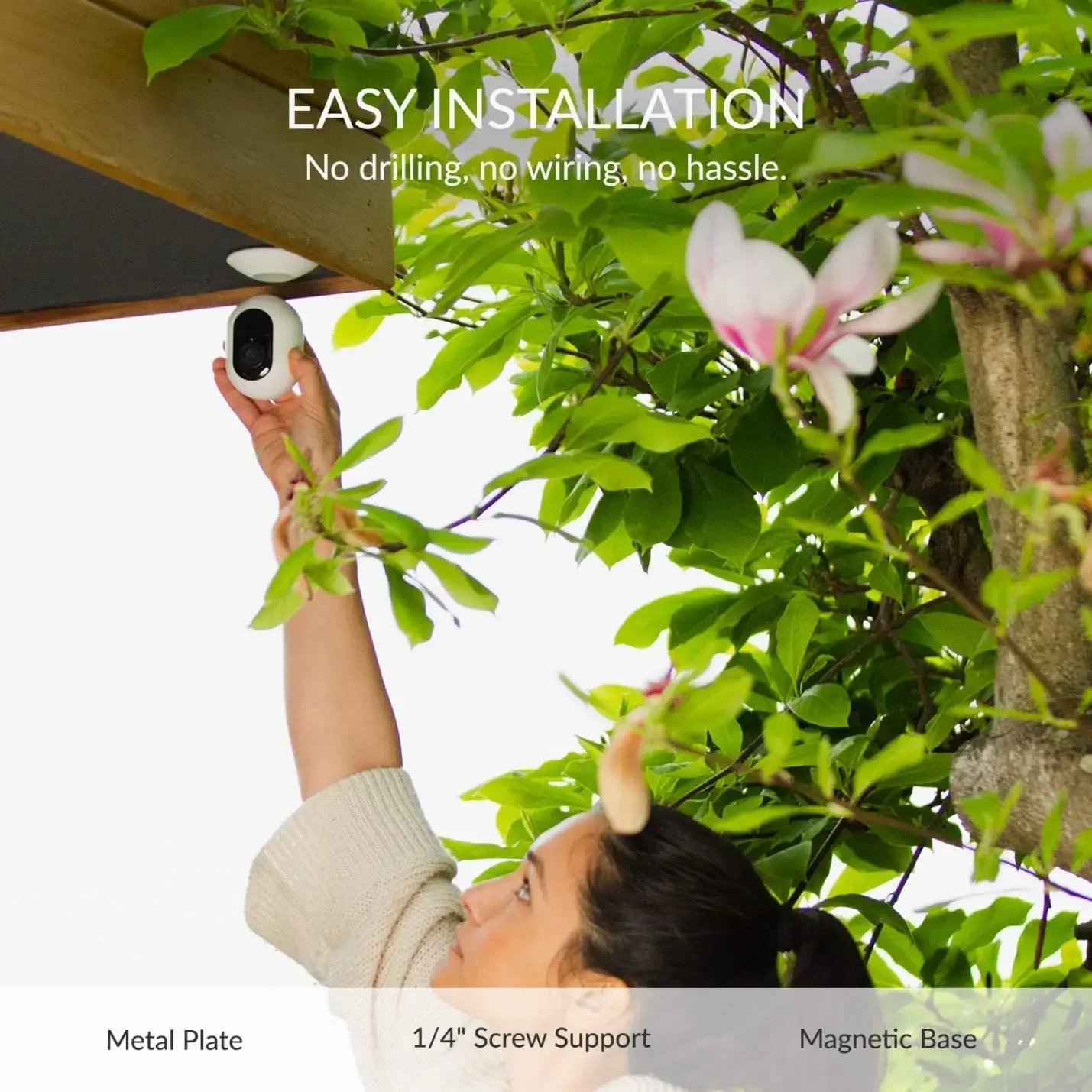 Kami 1080P Wire-Free Home Camera Kit, Wireless Outdoor Battery Security Camera withMotion Detection Night Vision Service via APP