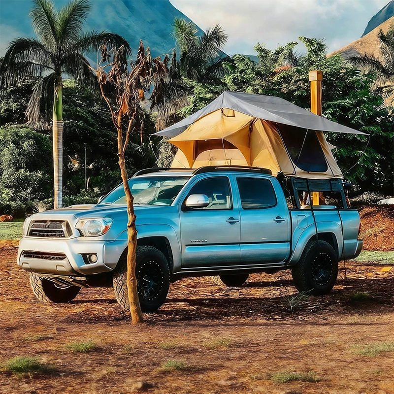 Hot Selling Car-Mounted Roof Tent Fully Automatic Soft-Top Quick-Opening Ox Four-Season Double Layer Rainproof Cold High Quality