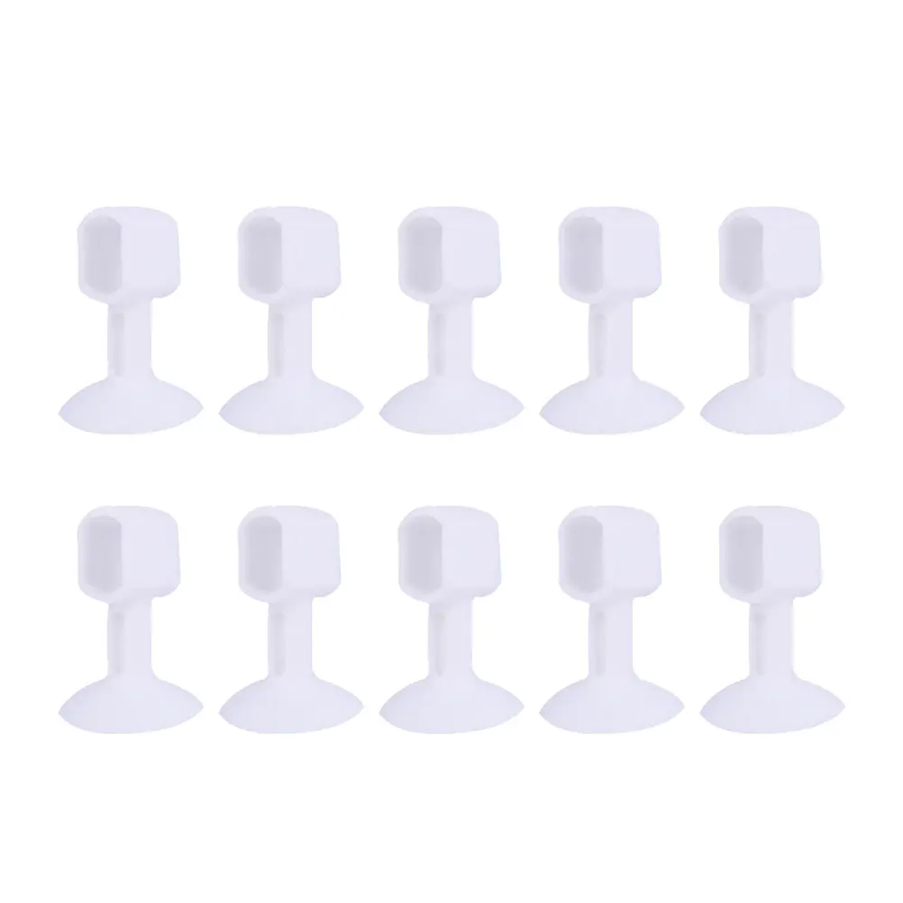 

10 Pcs Door Handle Anti-collision Doorknob Stopper Bumper Suction Protector White