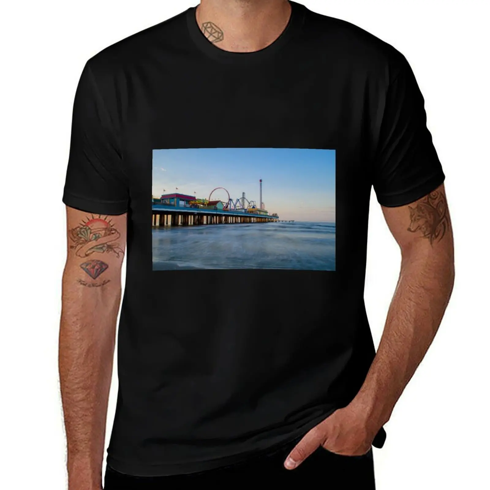 

Galveston Pleasure Pier #1 T-Shirt cotton t shirts man 100% printed t shirts for man man t shirt designer T-Shirt