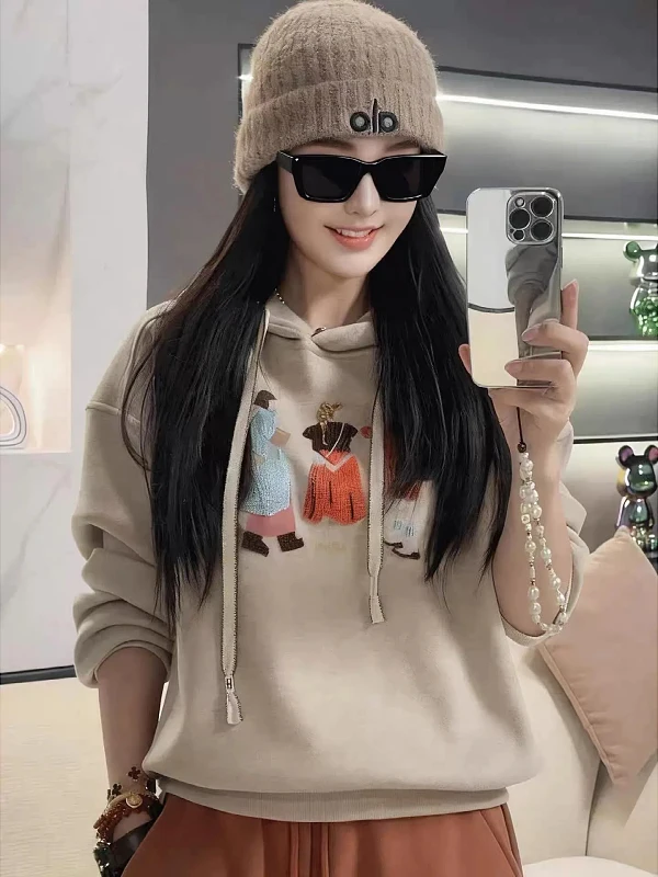 

plus Size Hoodie Long Sve Women's Faionable Loose Fit Versatile Autumn Winter New Sle Slimming Top Korean Sle