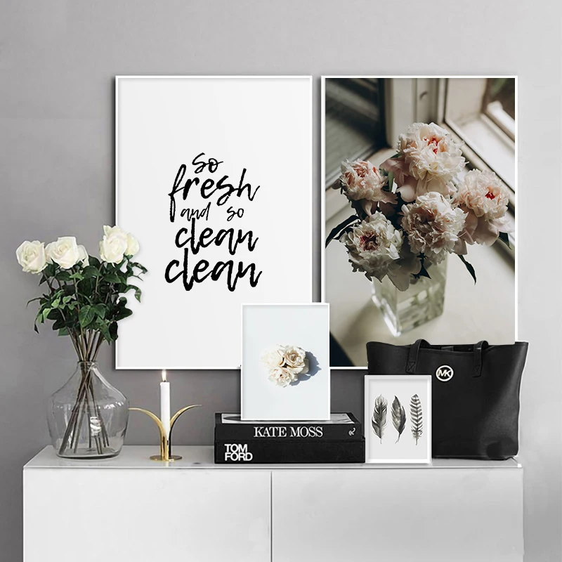 Black and White Feather Canvas Painting Inspirational Quotes Poster Wall Art Print Decorative Picture for Living Room Home Decor