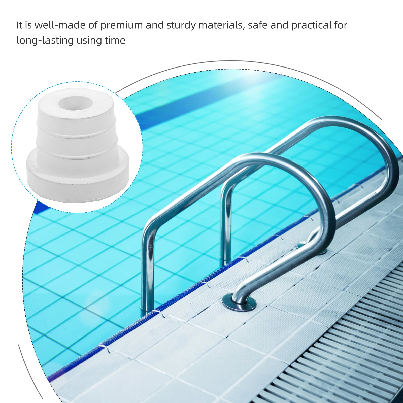 Pool Ladder Rubber Plug Replacement Bumper Leak-Proof Durable Safety Guard Stopper Swimming Pool Parts Accessory