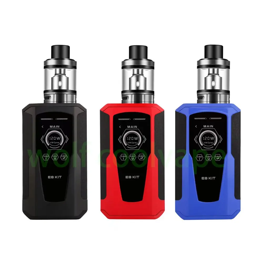 Kit Vape Mod de vaporizador de 120 W de Wolfcoolvape - Batería de 2200 mAh, depósito de 2,0 ml, pantalla OLED, 510 RTA