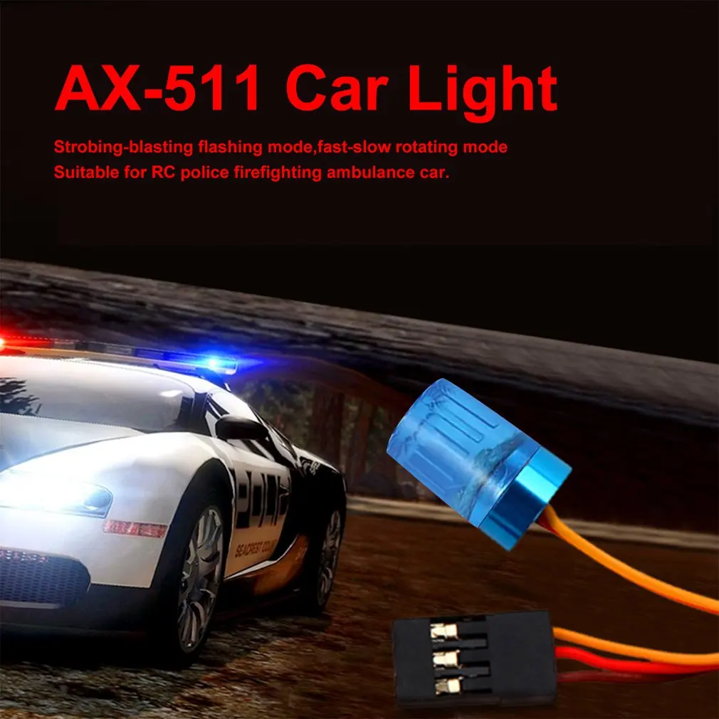 Strobing-blasting Flashing Fast-slow Rotating Mode RC Police Firefighting Ambulance Car AX-511 Circular Ultra Bright LED Light