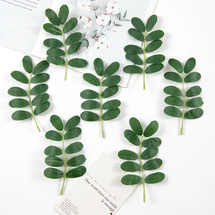 

10Pcs Green Foliage For Wedding Decoration Christmas Garlands Home Balcony bonsai Artificial Plants Handicraft Photography props