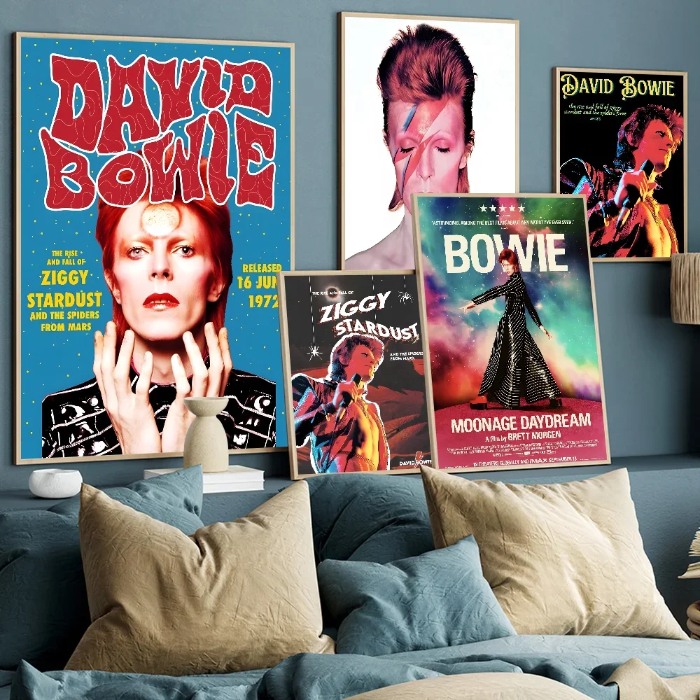 D-David Hot Singer B-Bowie Vintage Posters Sticky Vintage Room Home Bar Cafe Decor Kawaii Room Decor