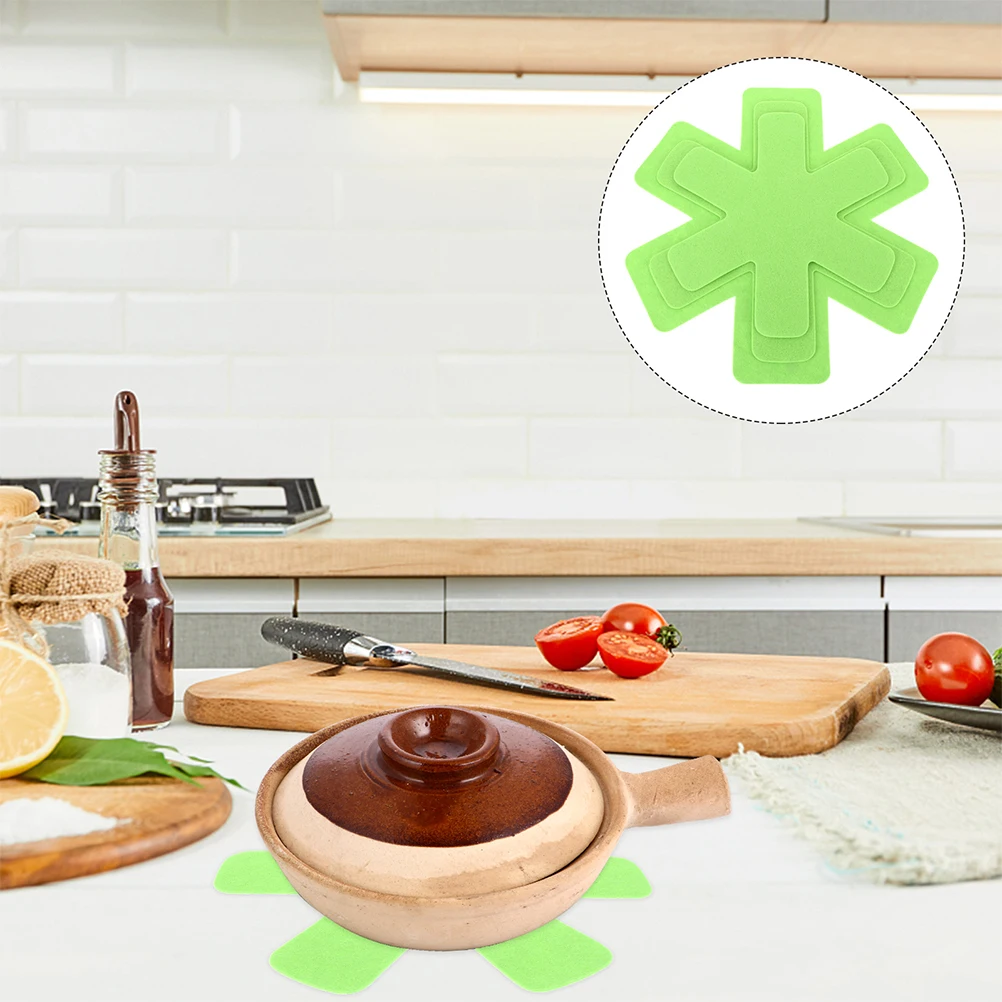

10 Pcs Hexagon Pot Holders Countertop Protectors Stacking Cookware Dividers Non woven Fabric Thick Wear resistant Heat