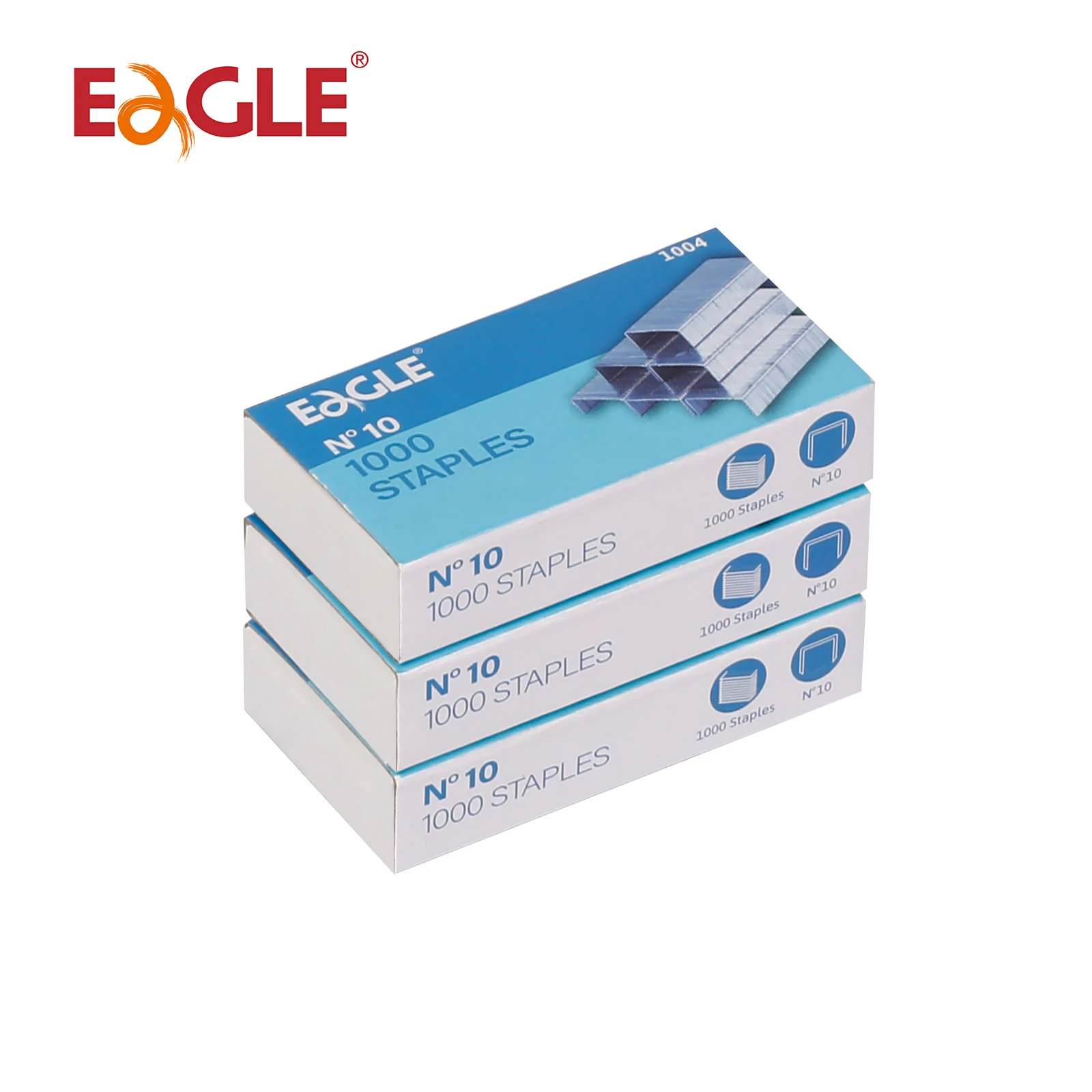 3-Box Bulk Pack Eagle No 10 Staples,3000 Pieces Total, 1000 Pcs per Box, Office and School Binding Accessories