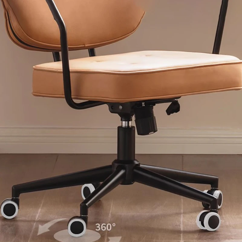 Swivel Accent Office Chair Bedroom Desk Computer Rolling Leather Office Chair Comfortable Cute Silla De Oficina Home Furniture