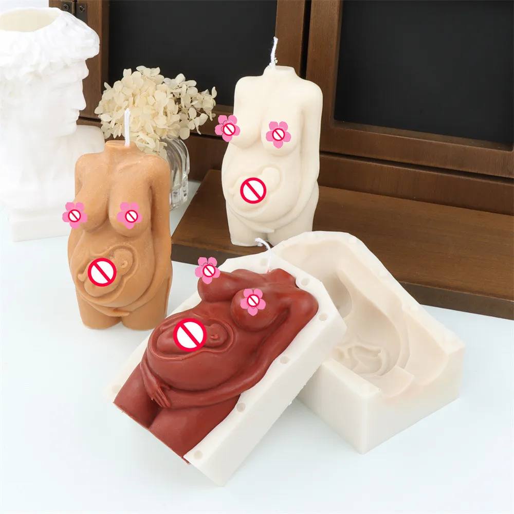 

Memorial Pregnant Women Candle Mold Silicone Fetation Body Fragrance Soap DIY Mom Female Baby Resin Plaster Mould Gift Holiday