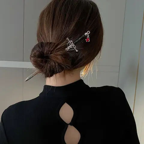 Sword Hairpin Headdress For Women Chinese Style Vintage Hair Sticks Hairstyle Ponytail Holder Hair Accessories Jewelry K0