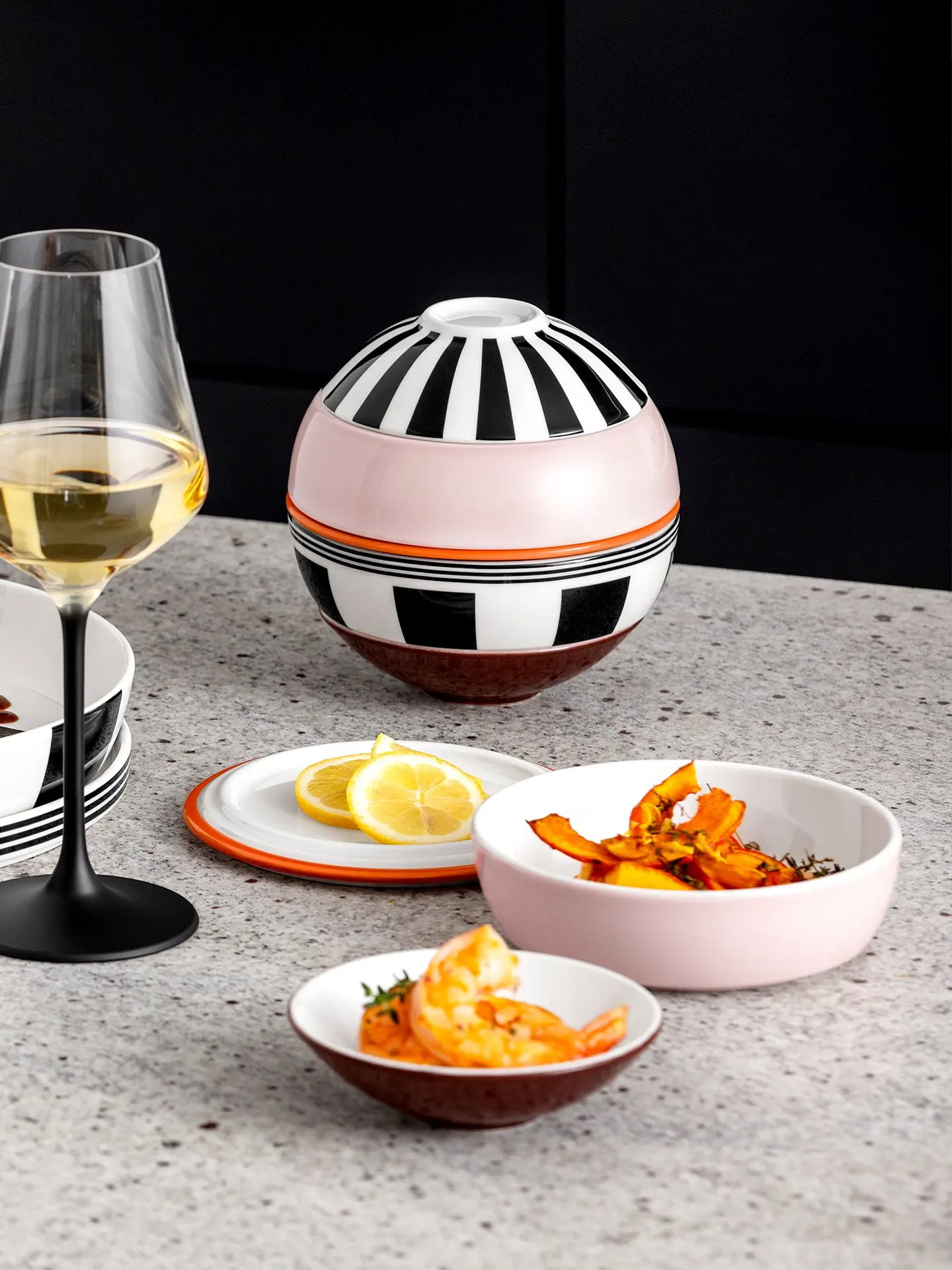 Tableware ball home creative tableware set Memphis dinner ball set of five