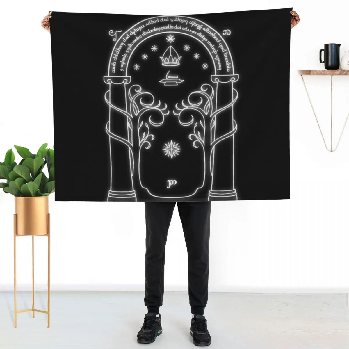 Mines of Moria Door Throw Blanket Soft Home Decor Blanket for Couch Bedroom
