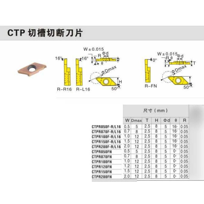 10 قطعة CTP10FR CTP10FRN CTP15FR CTP15FRN CTP20FR CTP20FRN CTP LF6118 LDACNC الأخدود الصلب سبيكة كربيد إدراج أداة القاطع