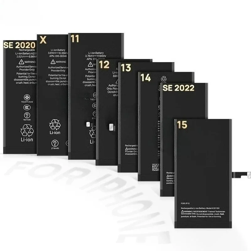 Battery for IPhone X/XS/XSMax/XR/11/11Pro/11PM/12/12mini/12Pro/13/13mini/13Pro/14/14P/14Pro/15/15P/15Pro Mobile Phone Batteries