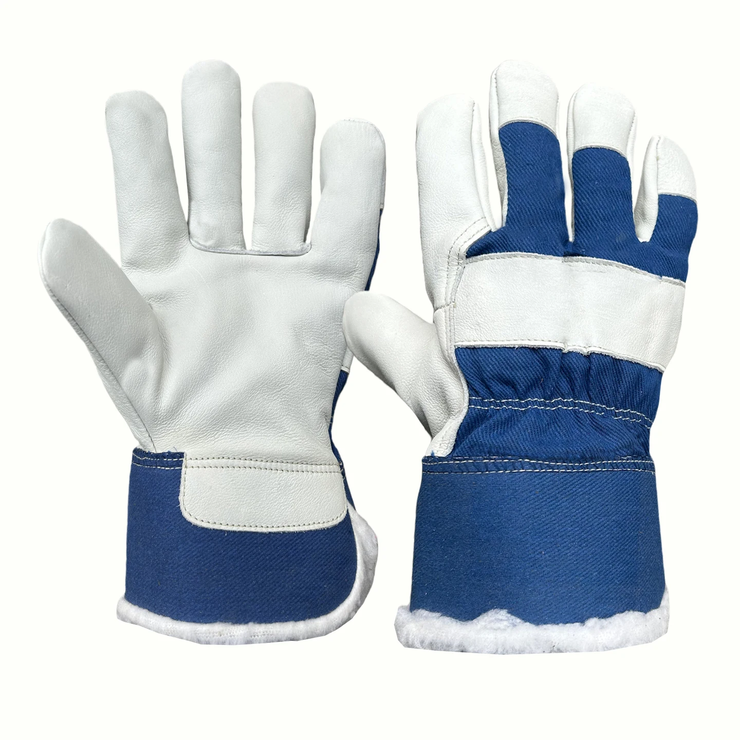 Thickened Cotton Leather Warm Work Gloves for Cold Weather Resistant Hand Protection Durable Workwear for Men And Women