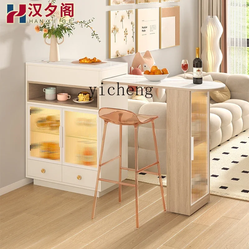 

rock slab telescopic bar counter partition cabinet, entrance cabinet integrated living room storage cabinet, locker