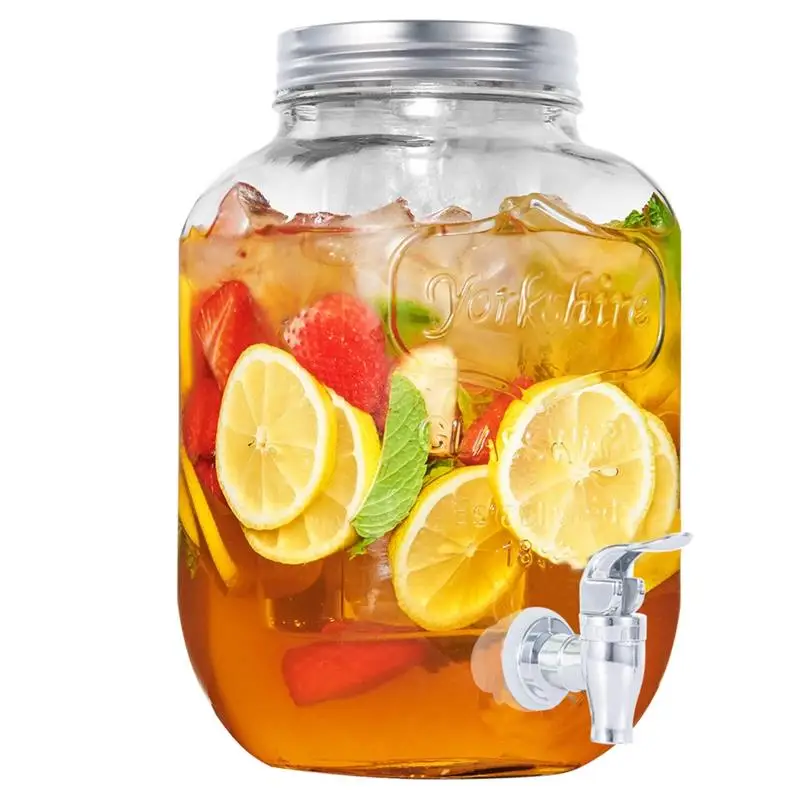 Dispensador de bebidas con espiga, tarro de vidrio hermético con tapa antioxidante, limonada de vidrio, dispensador de detergente para ropa, contenedor de vidrio