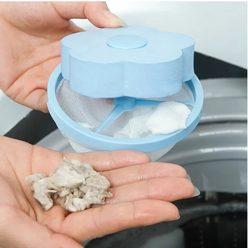 1pc Laundry Ball with Mesh Plum Blossom Shape Cleaning Tool Hair Remover Floating Pet Fur Lint for Clothes Washing Machine