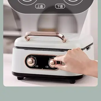 Oboustranně ohřívaná elektrická pánev na palačinky, odnímatelná a omyvatelná, zvětšená a prohloubená, multifunkční pánev na palačinky 10 nejlepší prodej oboustranná elektrická pánev - №1