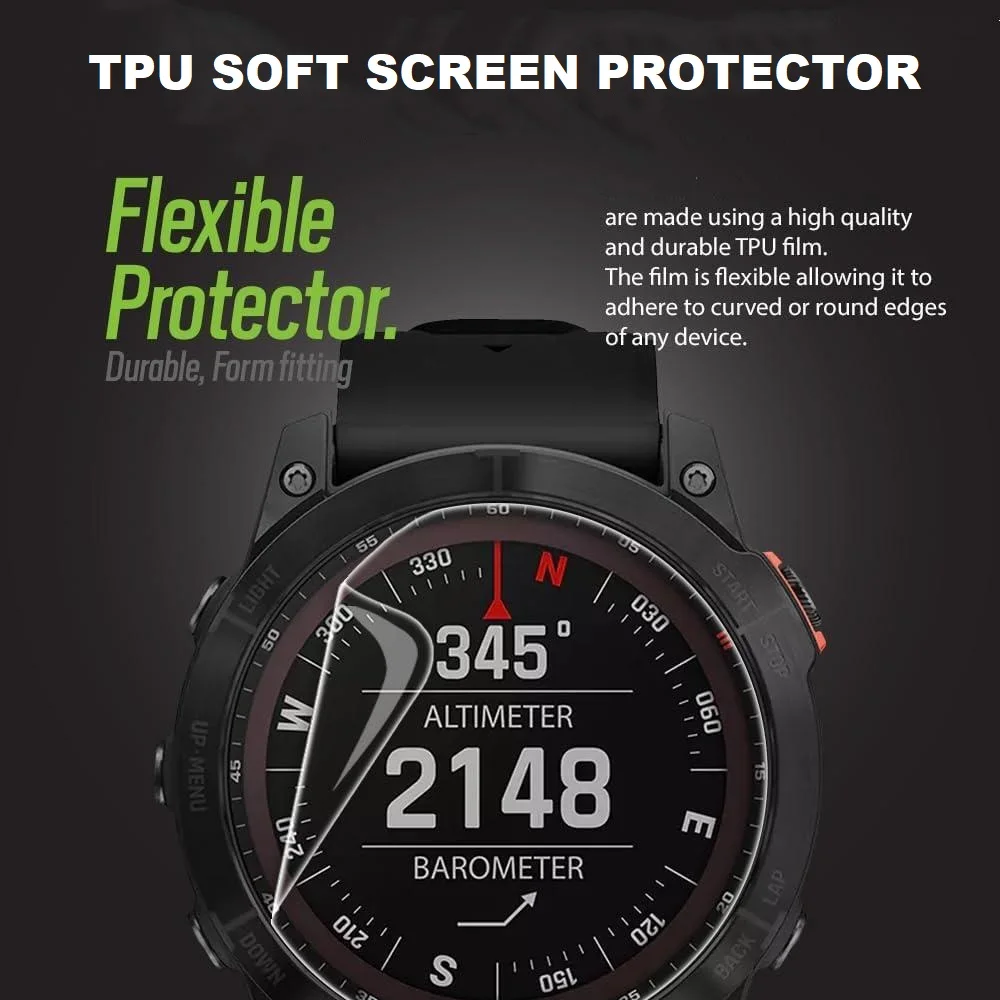 10 шт. мягкая гидрогелевая защитная пленка из ТПУ для Garmin Fenix 7/Fenix 7s Solar/Fenix 7X с сапфировым стеклом, защитная пленка для экрана умных часов